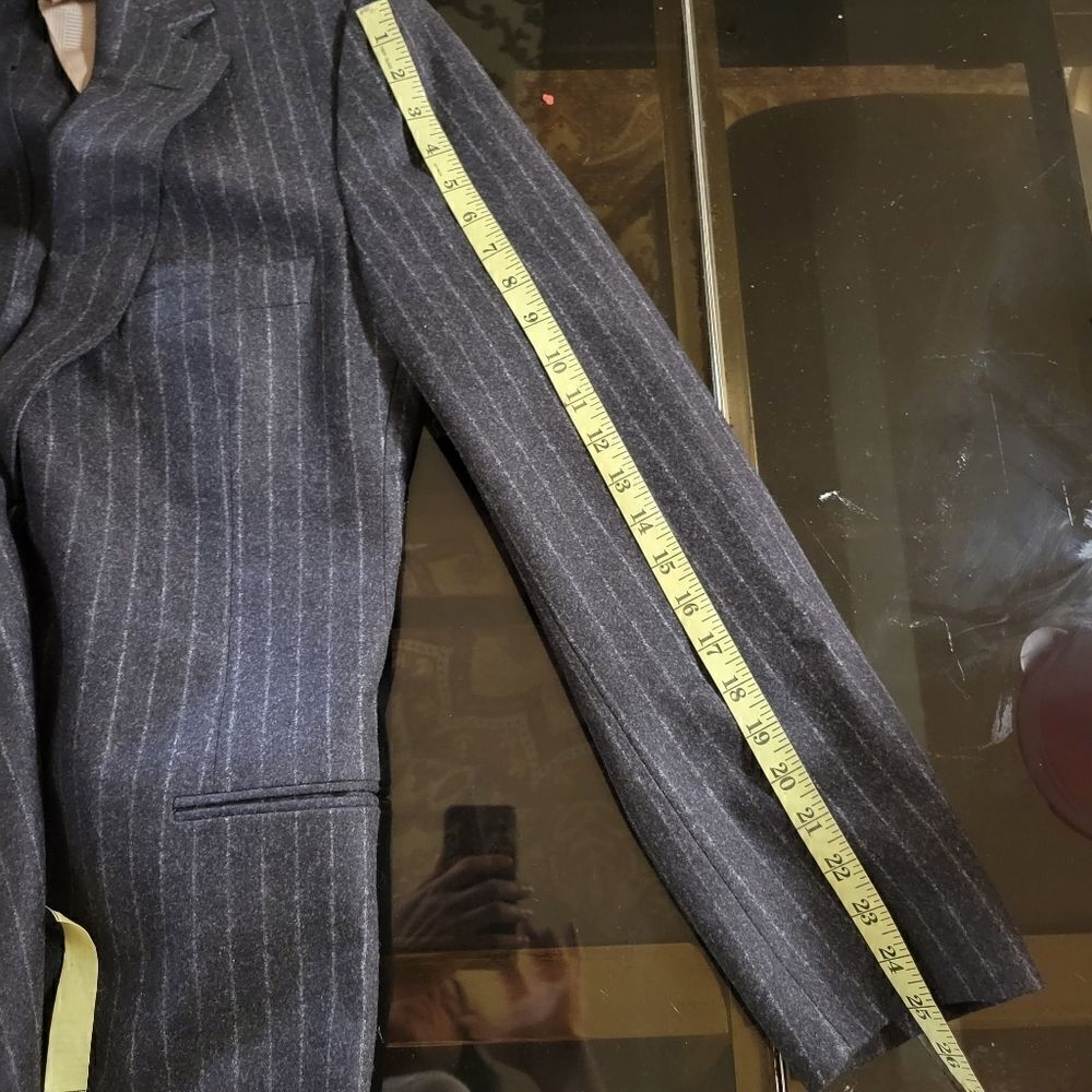 Paul Stuart Wool Blazer Dark Gray Striped Size 41 XL - Picture 11 of 13